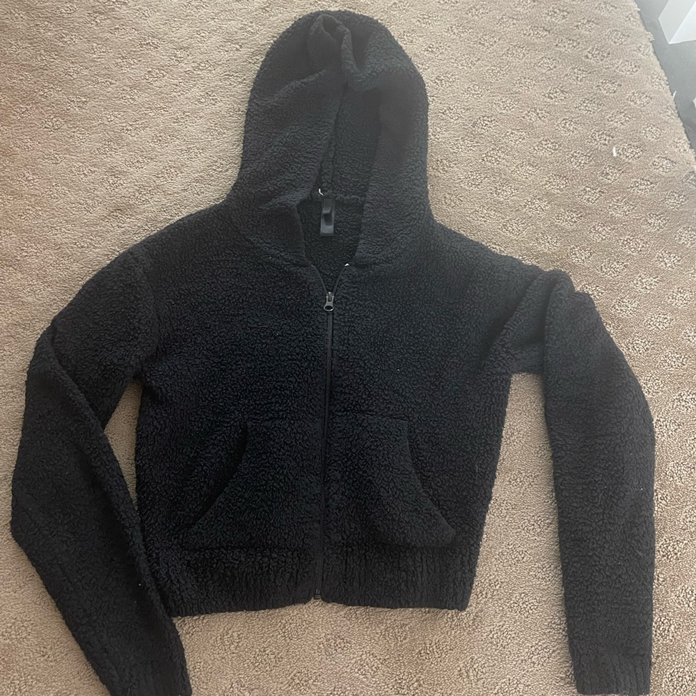 Skims fuzzy black zip up!